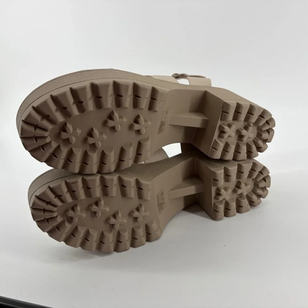 Dream Pairs Women 11 Beige Platform Sandals Chunky Lug Sole Block Heel SDHS2429W